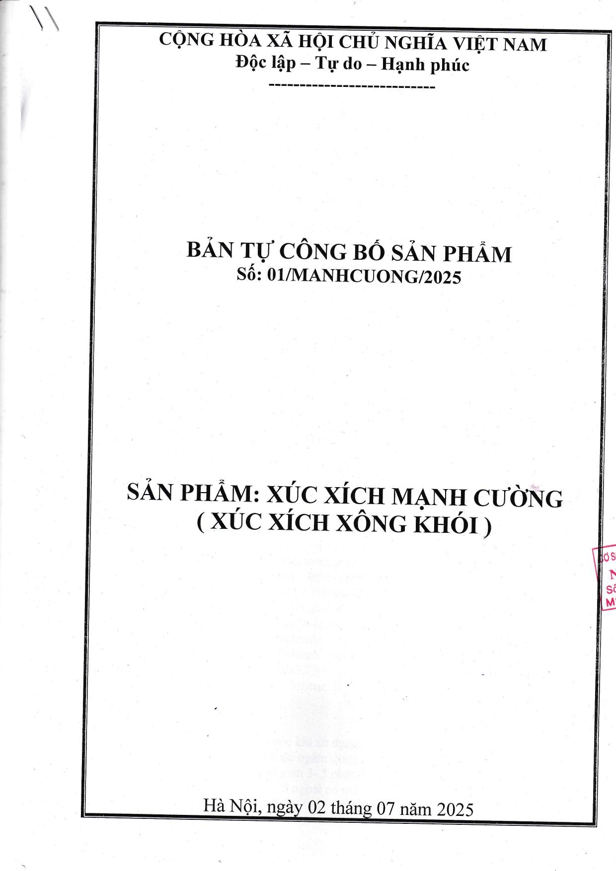 Công bố sản phẩm xúc xích 2025