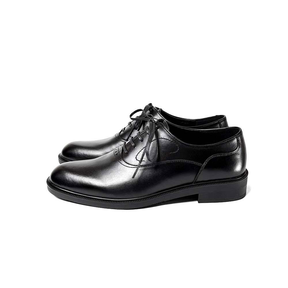 Giày Oxford da bò màu đen phom mũi tròn