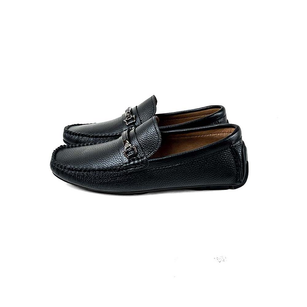 Giày lười Moccasin da bò mill có khuy