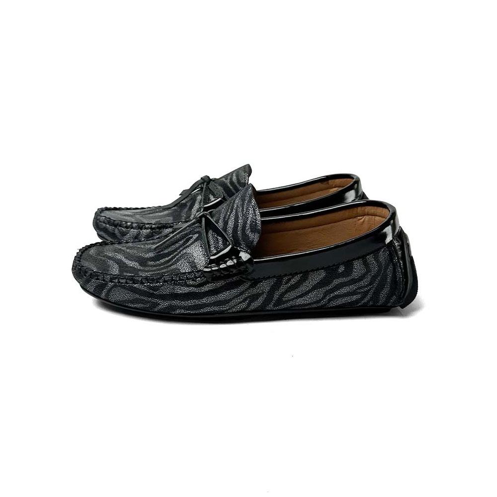 Giày lười Moccasin Tassel da bò họa tiết