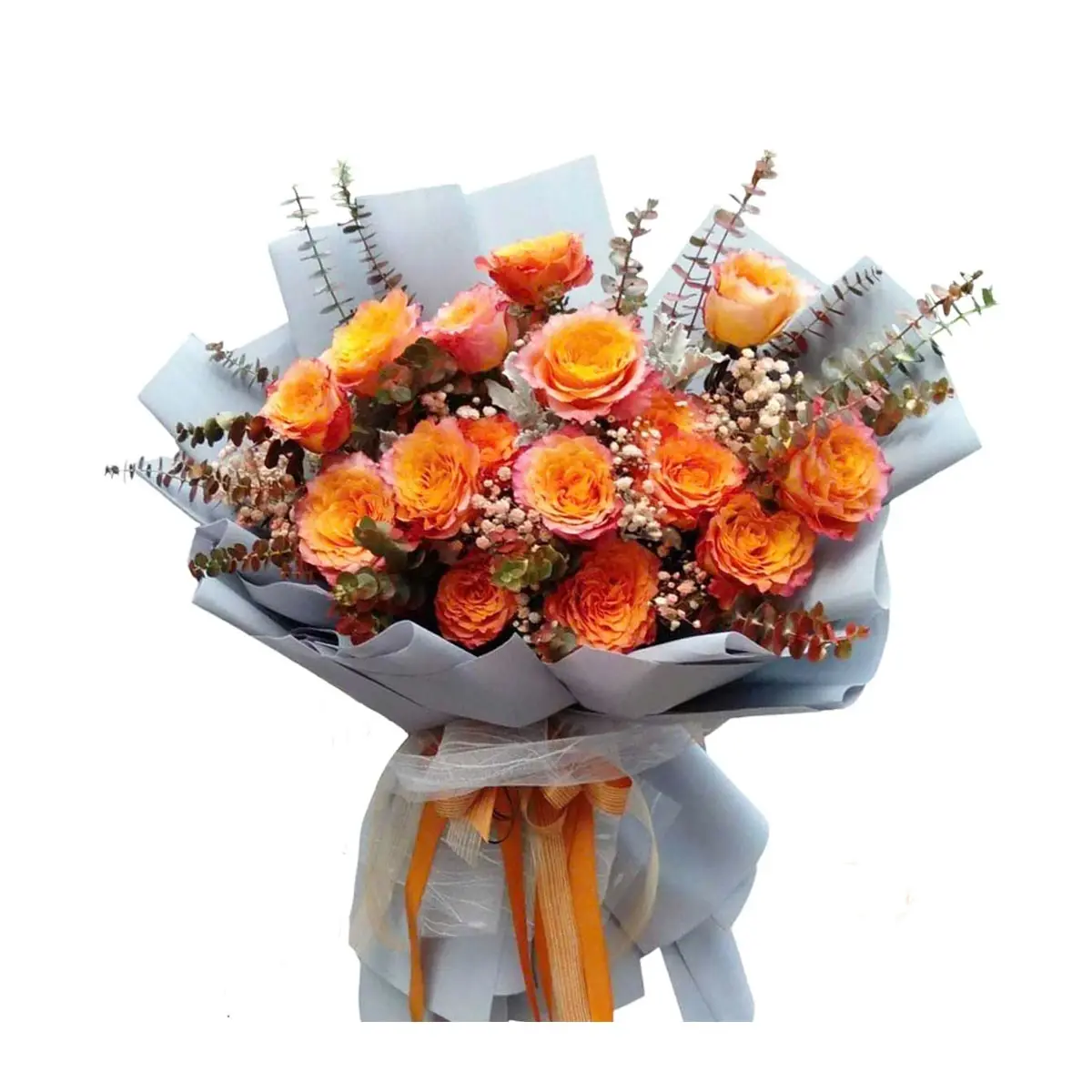 Bó hoa hồng cam rực rỡ