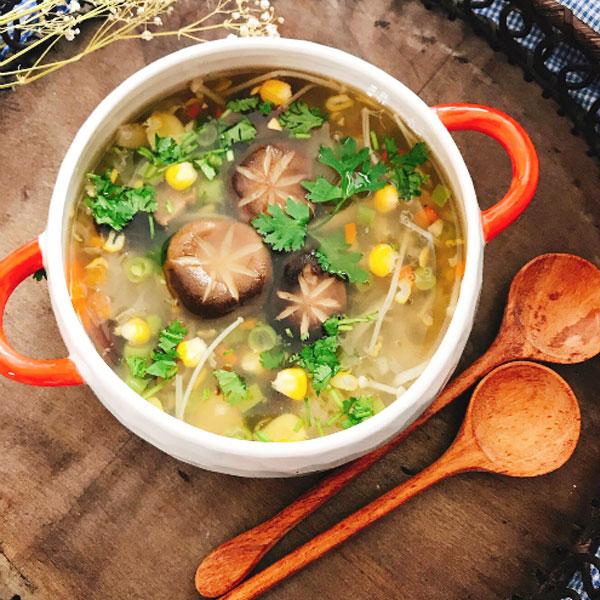 Súp ngô nấm chay