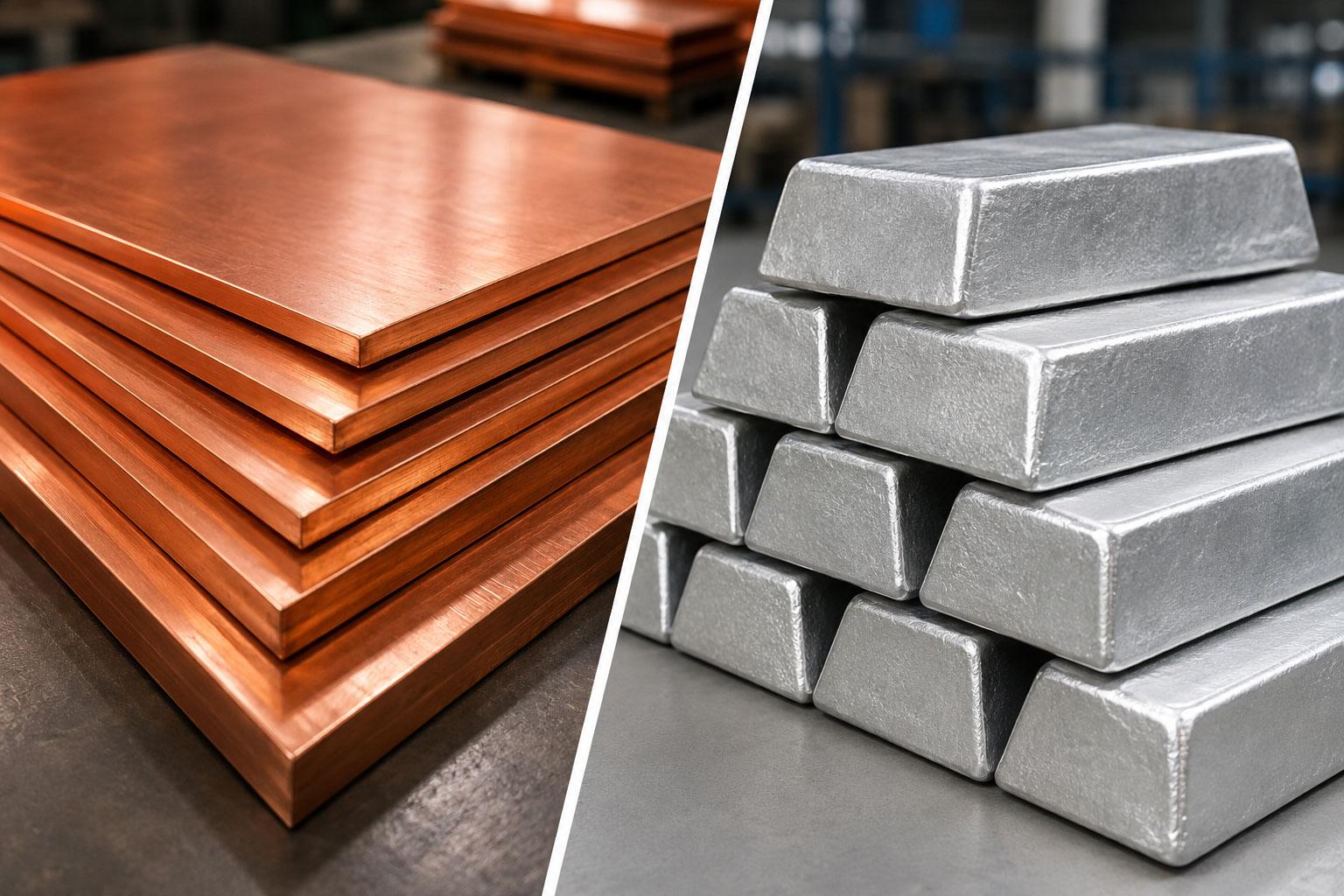 So sánh đồng tấm và nhôm thỏi: Đặc điểm và ứng dụng thực tế