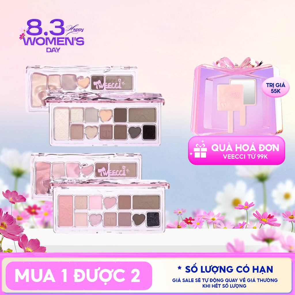 Bảng Phấn Mắt VEECCI 11 Ô Ribbon Fantasy 11 Color Eyeshadow Palette