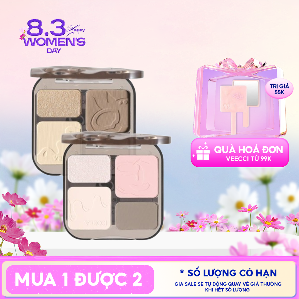 Phấn Bắt Sáng Và Tạo Khối VEECCI Easy Blend Highlight & Contour Palette