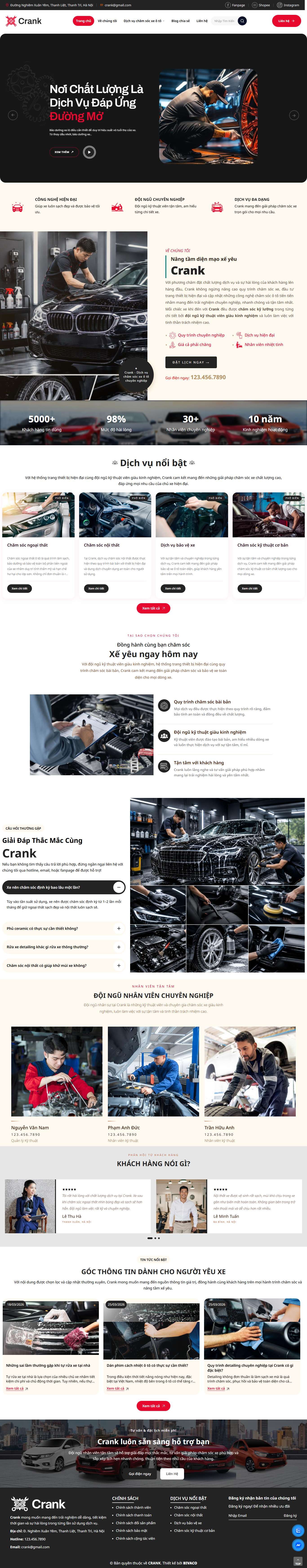 Website Chăm sóc xe hơi - BVC 07