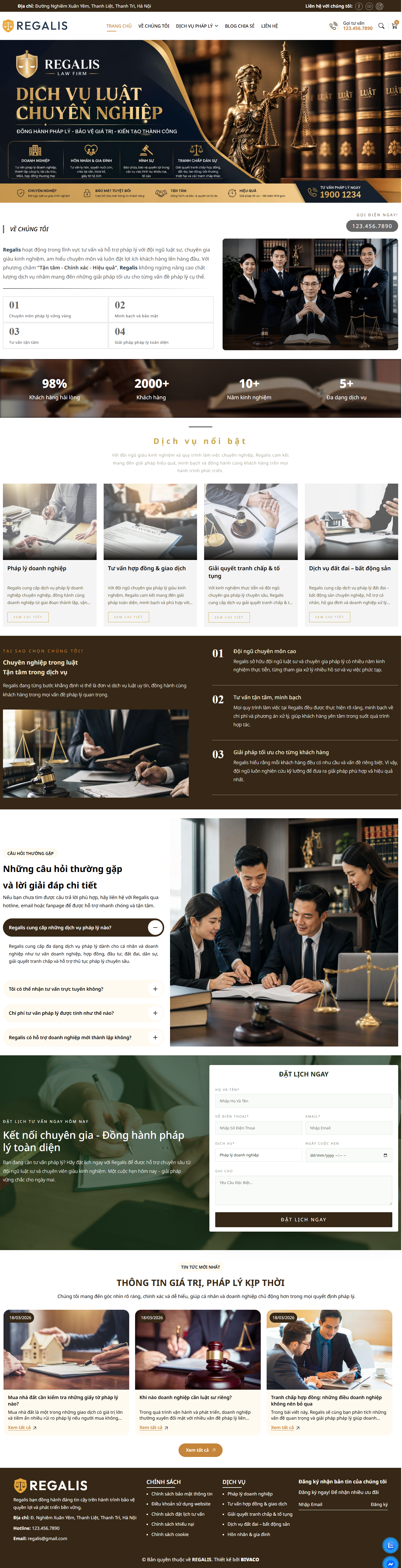 Website Dịch vụ luật - BVC 43