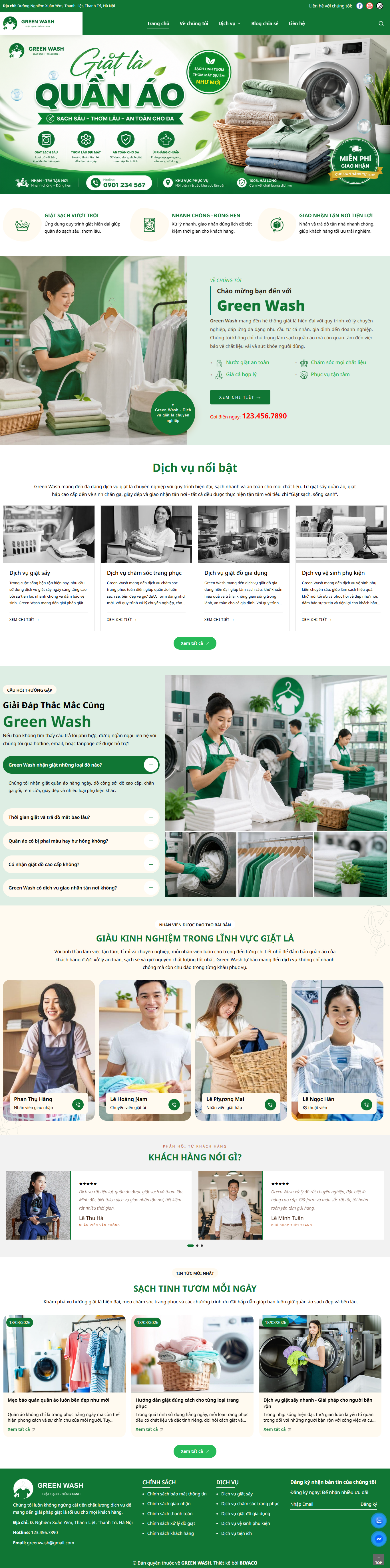 Website Dịch vụ giặt là - BVC 67