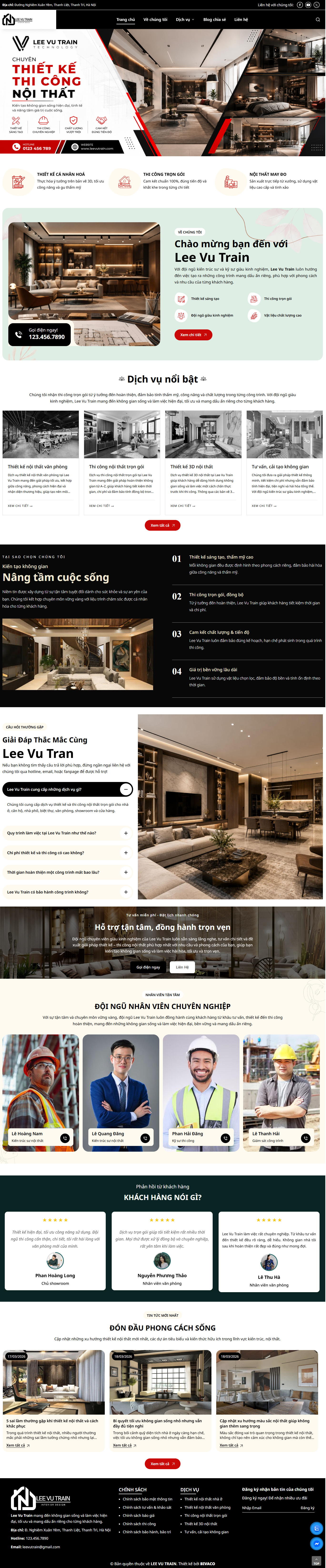 Website Thi công nội thất - BVC 02