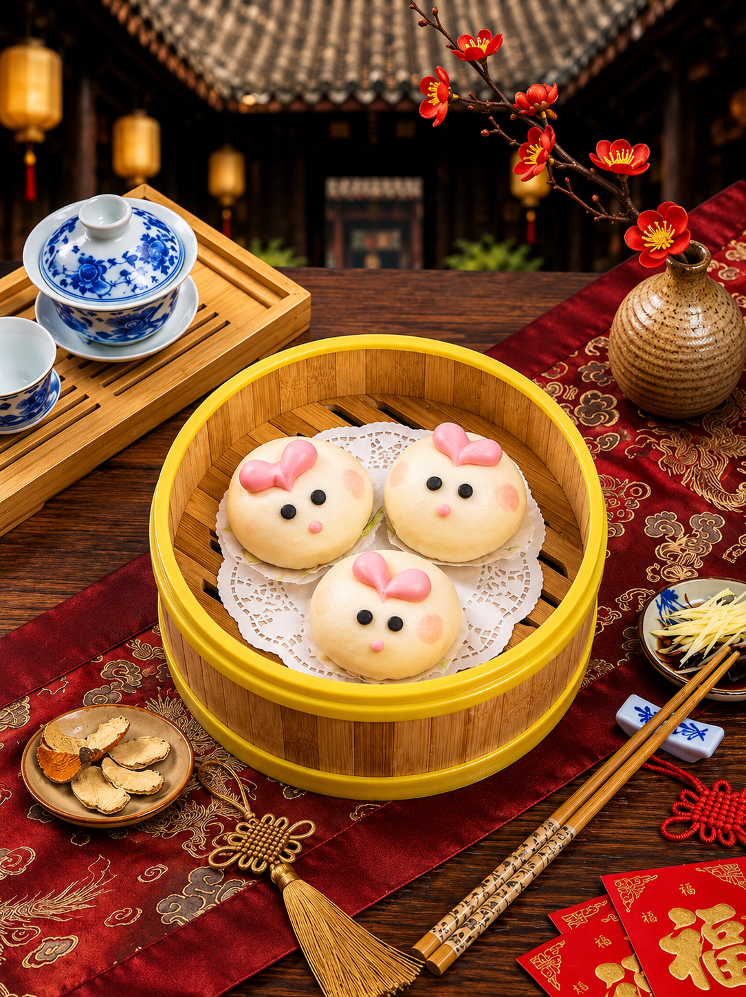 Lồng bánh bao hải sản 3 cái