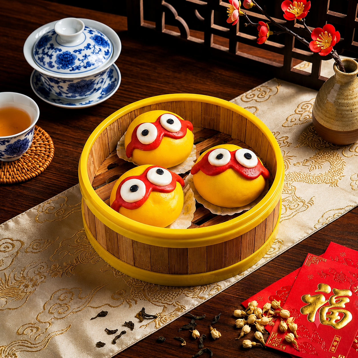 Lồng Bánh Bao Nhân Socola 3 Cái
