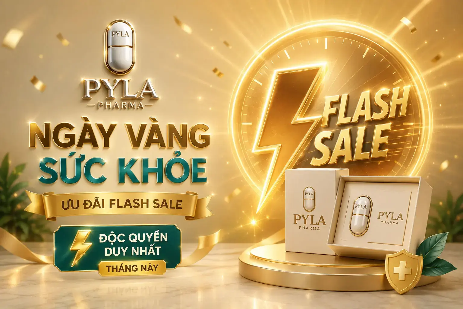 Ngày vàng sức khoẻ - Ưu đãi Flash Sale độc quyền duy nhất tháng này từ Pyla Pharma