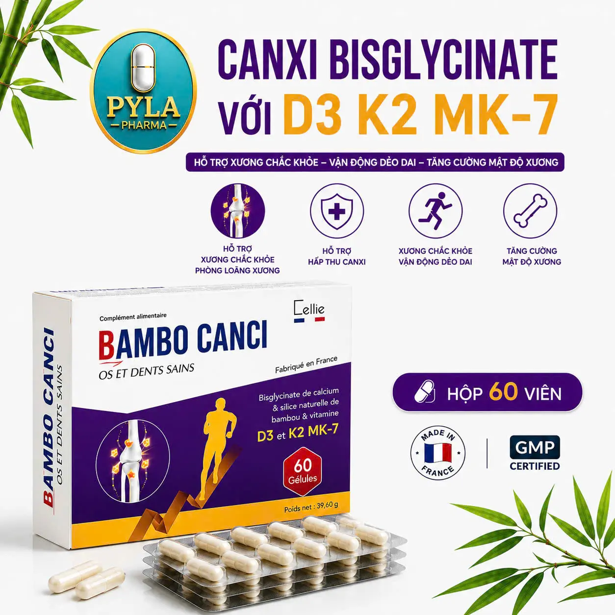 Viên Bambo Canci (Canxi  Bisglycinate) – Nhập Khẩu Pháp