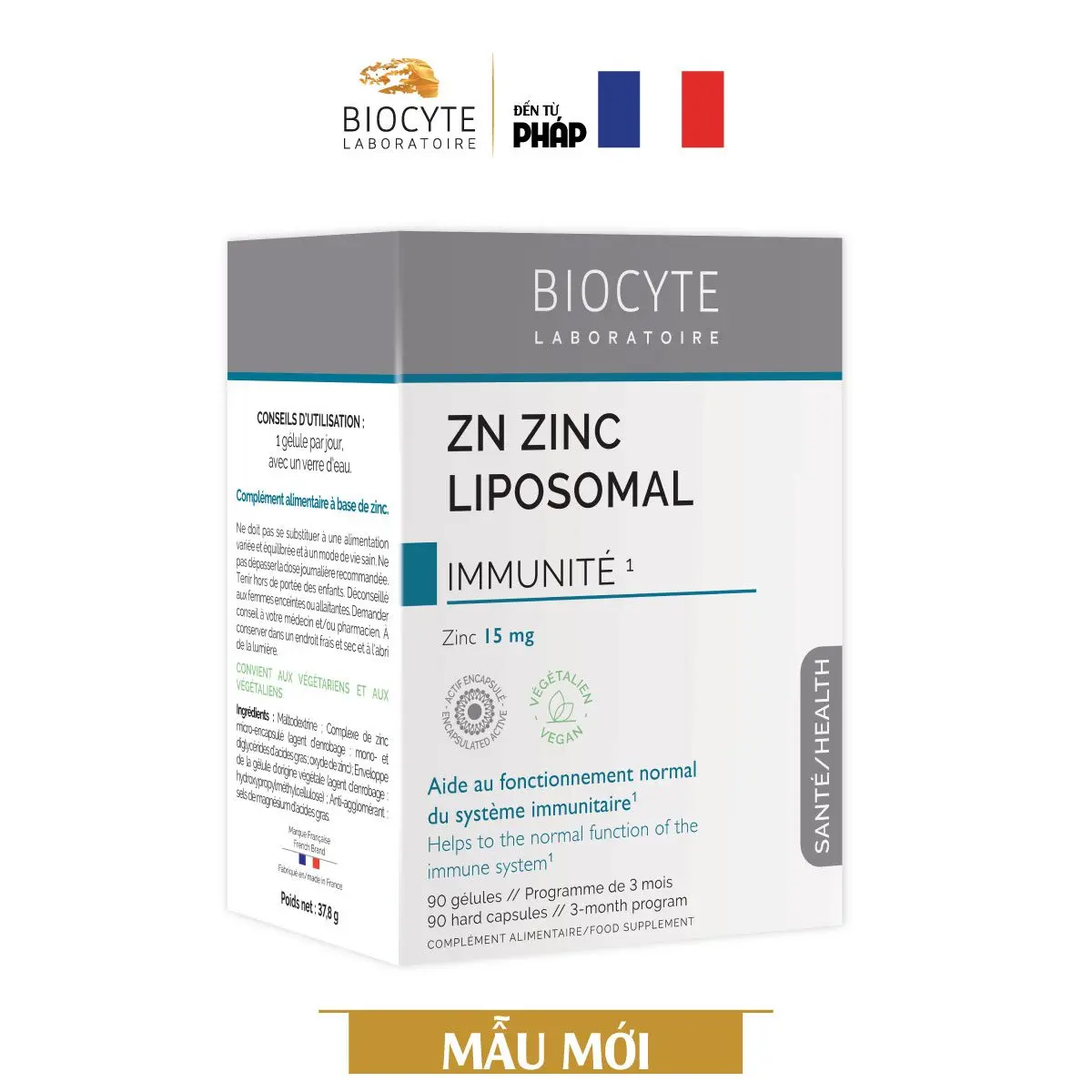 Viên Kẽm Liposomal 15 mg -  Nhập Khẩu Pháp