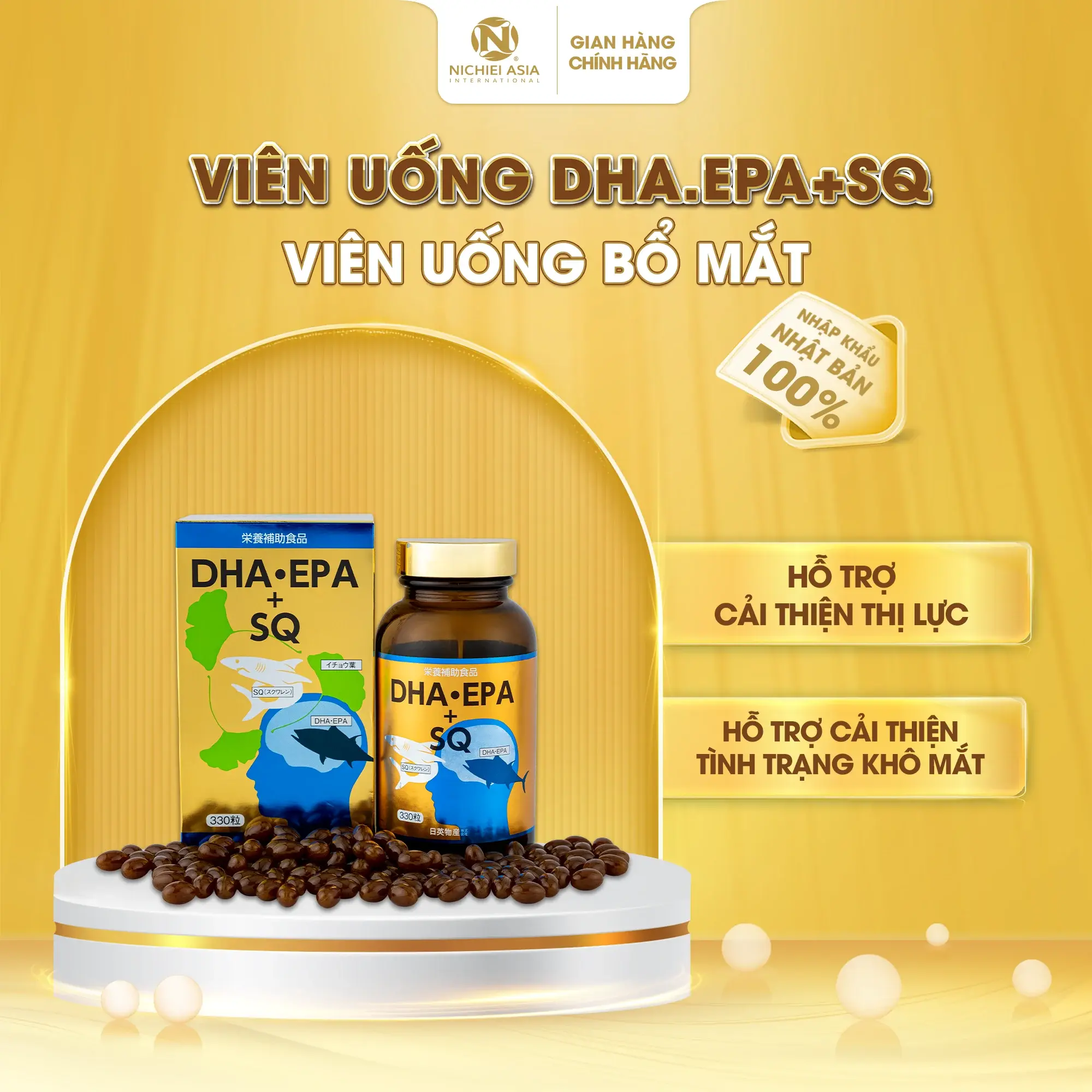 Viên Bổ Mắt DHA. EPA+SQ - Nhập Khẩu Nhật Bản