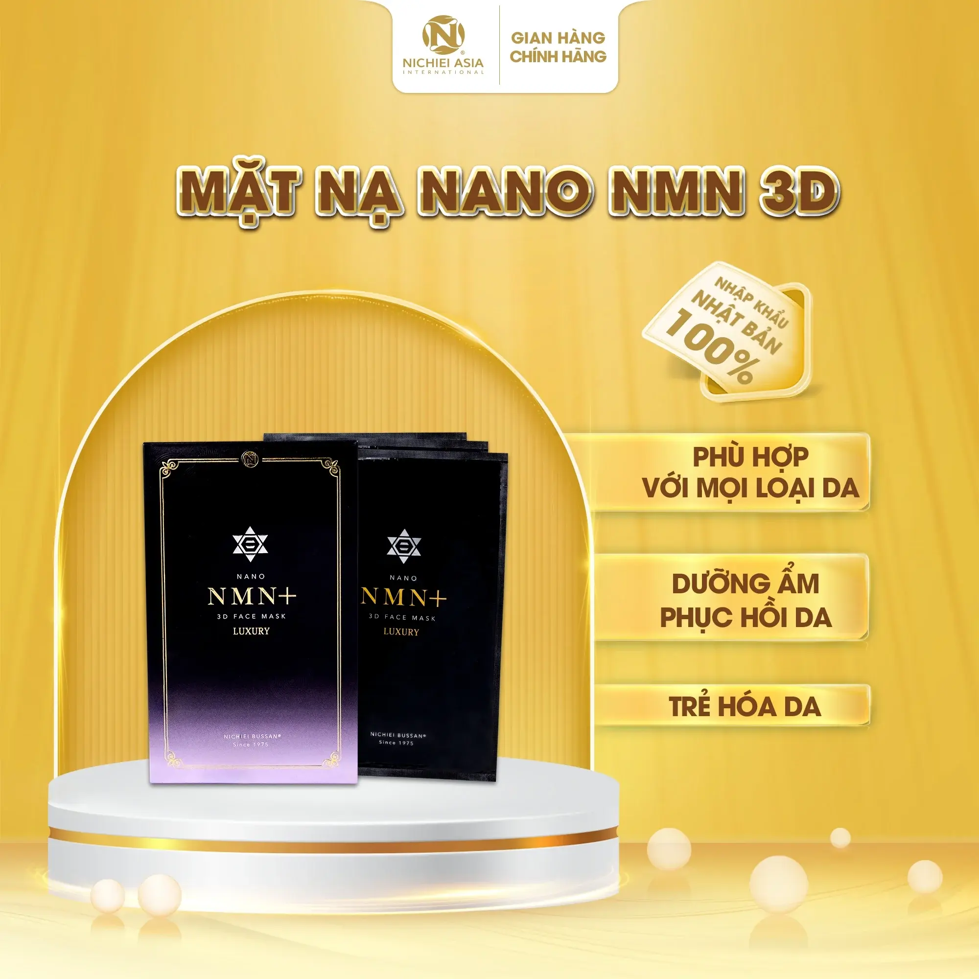 Mặt Nạ Dưỡng Da Nano NMN+ 3D Face Mask - Nhập Nhẩu Nhật Bản
