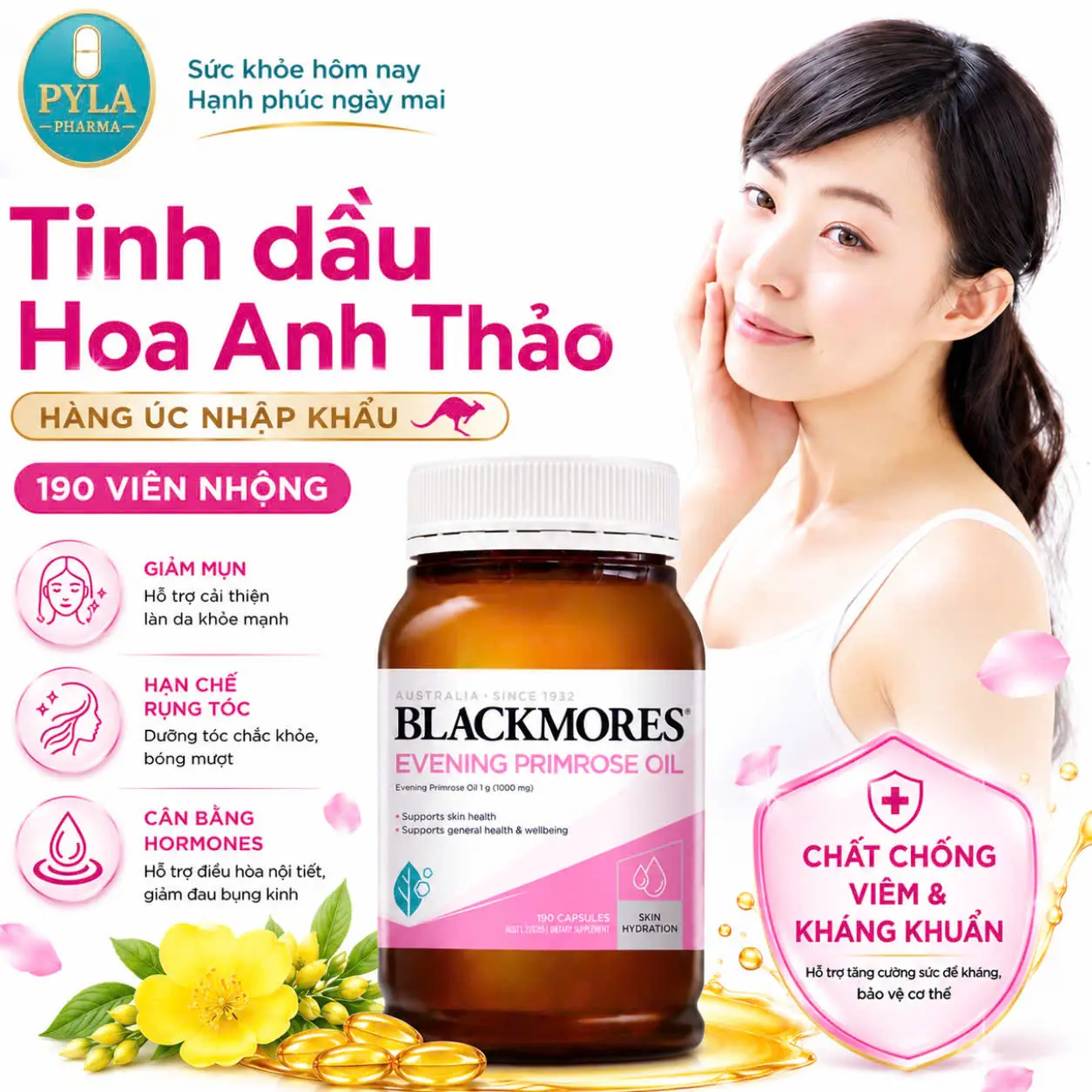 Viên Uống Tinh Dầu Hoa Anh Thảo - Nhập Khẩu Úc