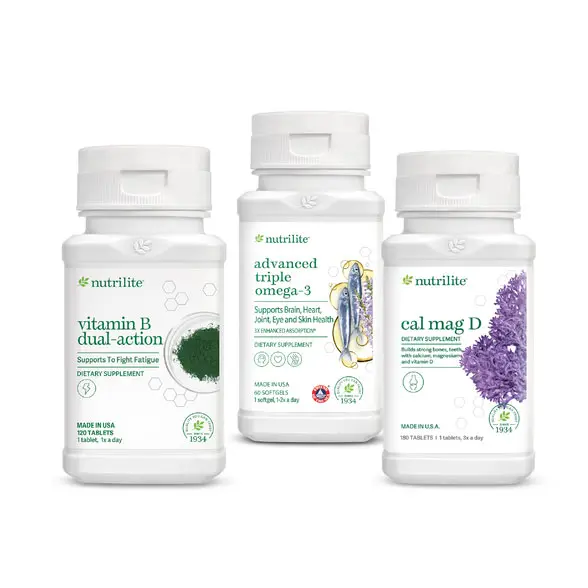 Bộ dinh dưỡng hỗ trợ chăm sóc người lớn tuổi (TP BVSK nutrilite™ vitamin B dual-action, TP BVSK Nutrilite Cal Mag D, TP BVSK Nutrilite™ Advanced Triple Omega-3)