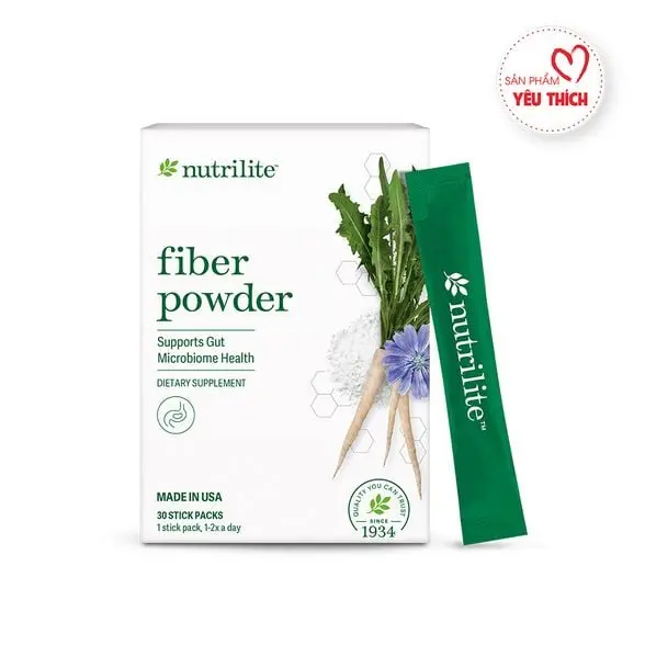 TP BVSK Nutrilite™ Fiber Powder cung cấp chất xơ hòa tan giảm táo bón 30gói
