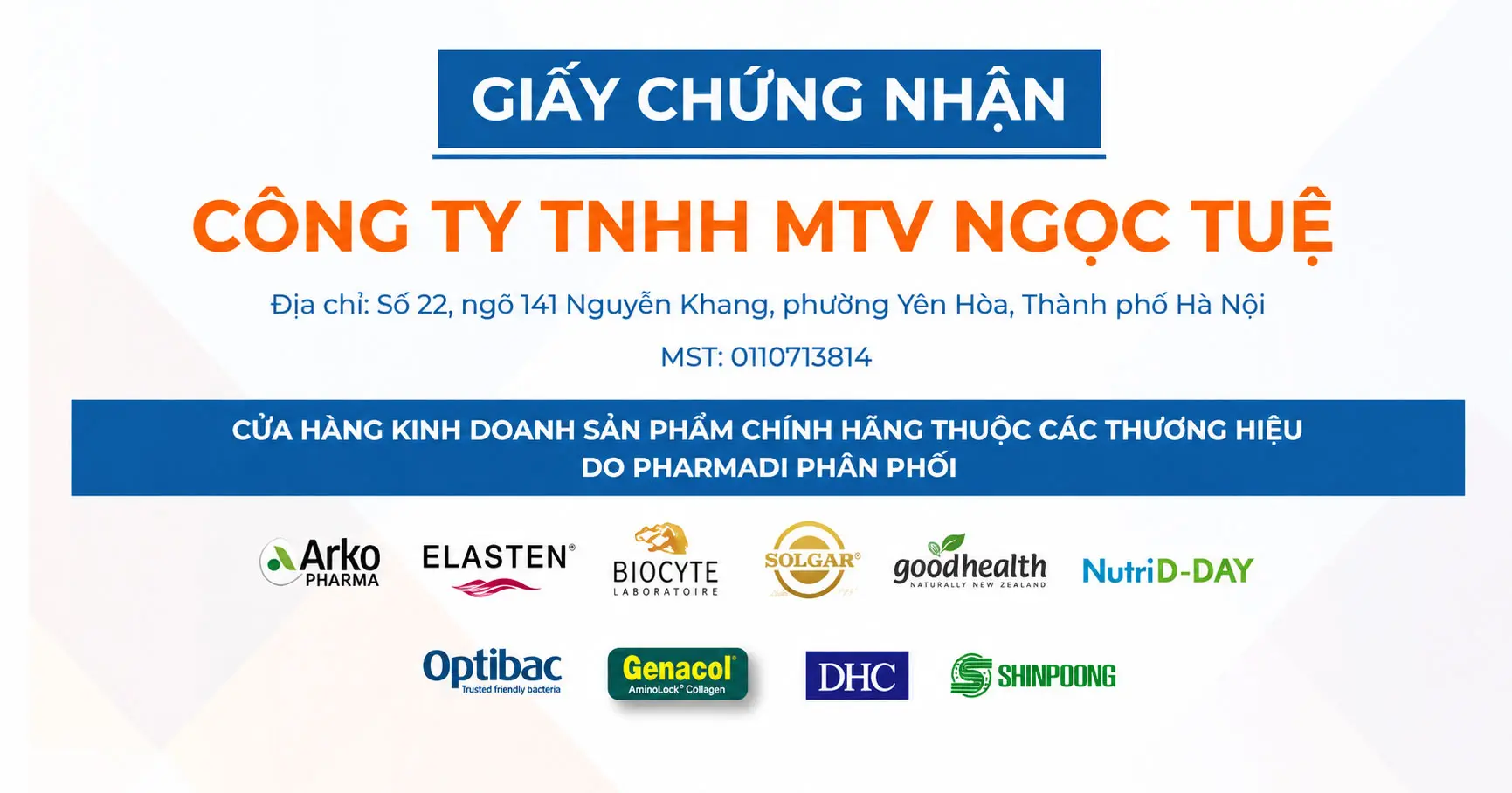 Chứng nhận phân phối chính hãng - Cam kết chất lượng & nguồn gốc tại Ngọc Tuệ